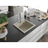 Mexen Vito chiuvetă de granit cu 1 cuvă și baterie de bucătărie Elia, bej - 6503-69-670101-00