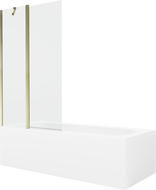 Cada dreptunghiulară Mexen Vega 180 x 80 cm cu carcasă și paravan cu 1 canat 100 cm, transparent, auriu - 550118080X9410115000