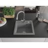 Mexen Vito chiuvetă de granit cu 1 compartiment și baterie de bucătărie Elia, gri - 6503-71-670101-00
