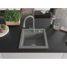 Mexen Vito chiuvetă de bucătărie din granit cu 1 compartiment și baterie Elia, gri - 6503-71-670101-71