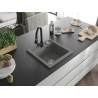 Mexen Vito chiuvetă de granit cu 1 compartiment cu baterie de bucătărie Elia, gri - 6503-71-670101-70