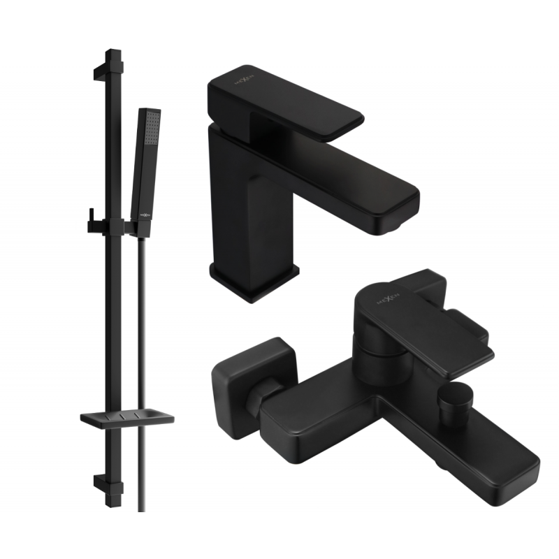 Mexen Mino DQ77 set de baie, negru - 72403DQ77-70