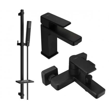 Mexen Mino DQ77 set de baie, negru - 72403DQ77-70