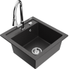 Mexen Vito chiuvetă din granit cu 1 cameră cu baterie de bucătărie Elia, negru cu pete - 6503-76-670101-00