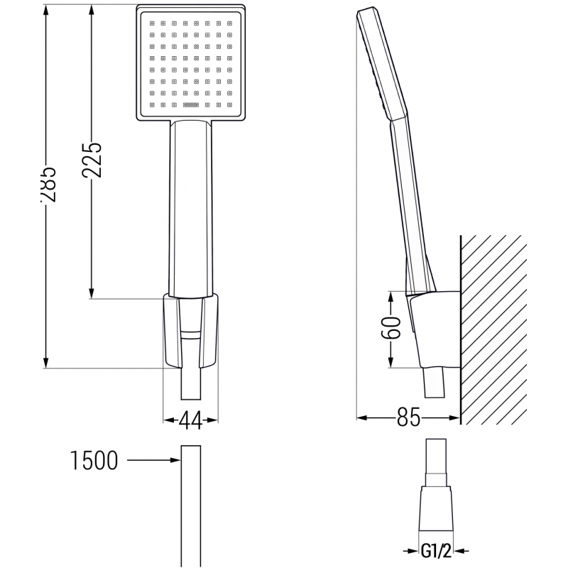 Mexen Mino Set pentru cadă R45, negru - 72403R45-70