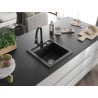 Mexen Vito chiuvetă de bucătărie din granit cu 1 cuvă și baterie de bucătărie Elia, negru - 6503-77-670101-70