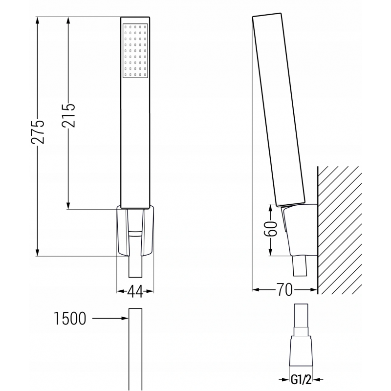 Mexen Mino Set de cadă R77, negru - 72403R77-70