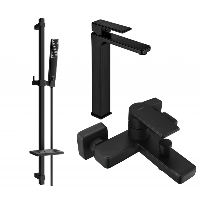 Mexen Mino DQ72 set de baie, negru - 72413DQ72-70