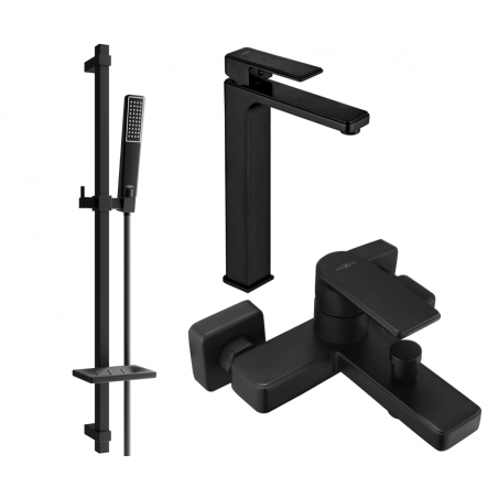 Mexen Mino DQ72 set de baie, negru - 72413DQ72-70