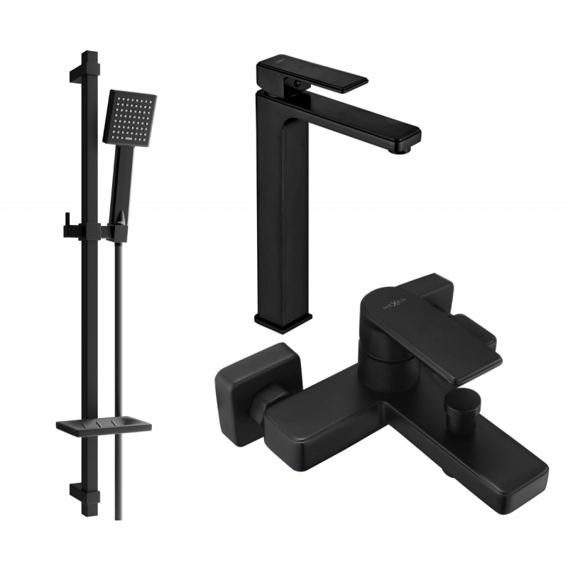 Mexen Mino DQ45 set de baie, negru - 72413DQ45-70