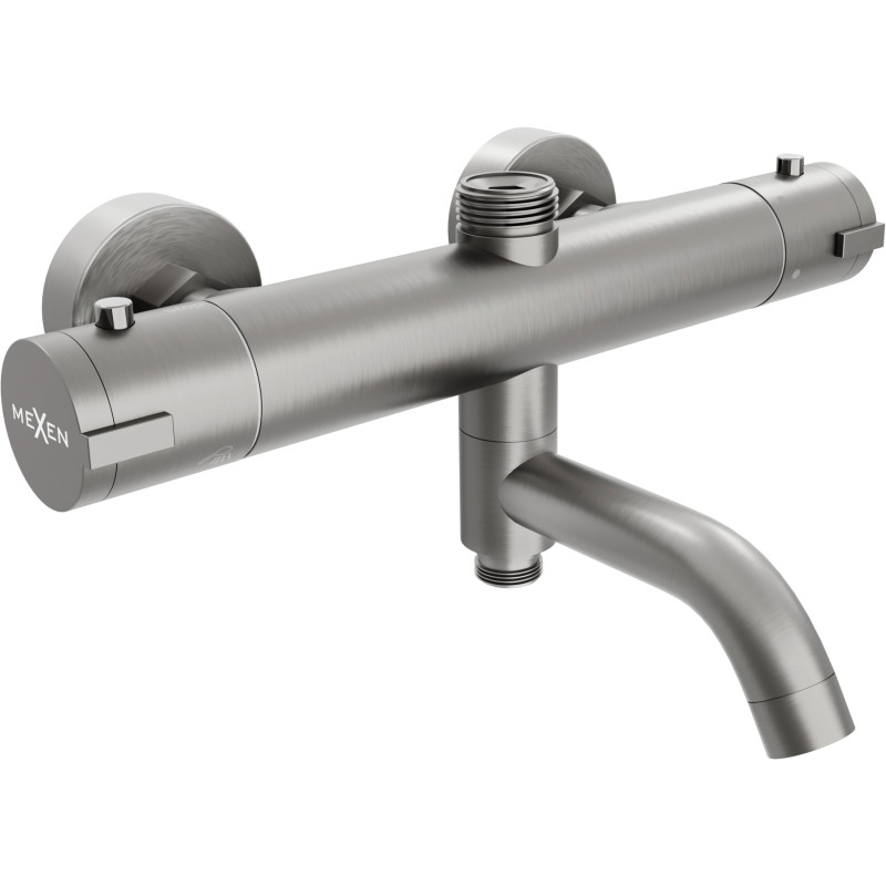 Mexen Kai baterie termostatică pentru cadă și duș, gri armă periat - 77900-66