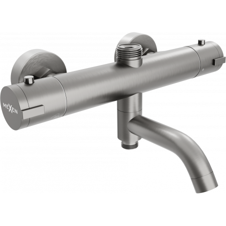 Mexen Kai baterie termostatică pentru cadă și duș, gri armă periat - 77900-66
