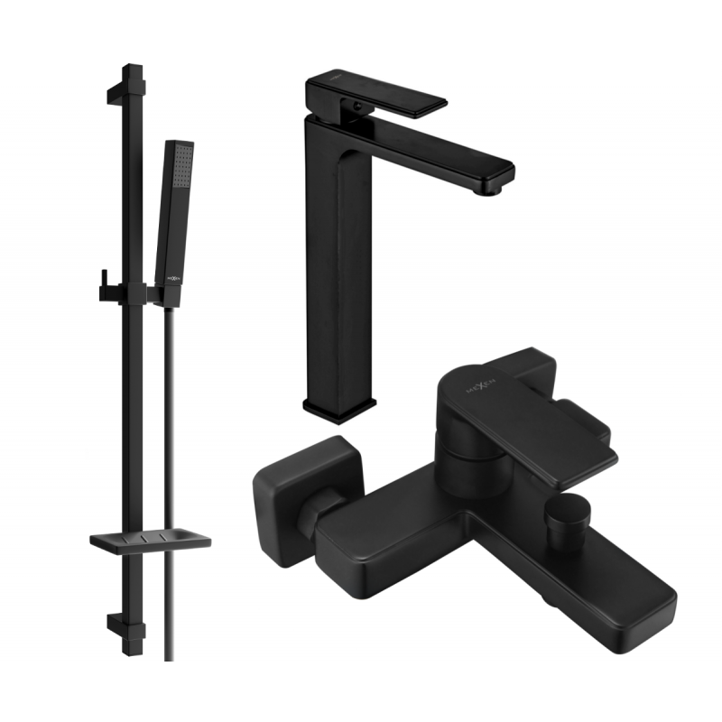 Mexen Mino DQ77 set de baie, negru - 72413DQ77-70