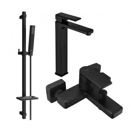 Mexen Mino DQ77 set de baie, negru - 72413DQ77-70