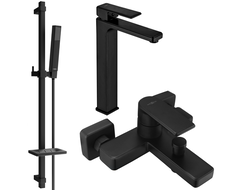 Mexen Mino DQ77 set de baie, negru - 72413DQ77-70