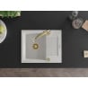 Mexen Enzo chiuvetă de granit cu un compartiment, cu picurător și baterie de bucătărie Elia, Albă - 6506-20-670101-50