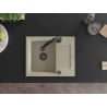 Chiuvetă granitică Mexen Enzo cu 1 compartiment și scurgător și baterie de bucătărie Elia, bej - 6506-69-670101-70