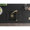 Mexen Enzo chiuvetă din granit cu 1 compartiment și scurgător și baterie de bucătărie Elia, negru - 6506-77-670101-50