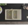 Mexen Gaspar chiuvetă de granit cu 1,5 compartiment și picurător și baterie de bucătărie Elia, bej - 6507-69-670101-50