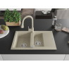 Mexen Gaspar chiuvetă de granit cu 1,5 compartimente, cu scurgător și baterie de bucătărie Elia, bej - 6507-69-670101-69