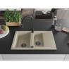Mexen Gaspar chiuvetă de granit cu 1,5 basine, cu scurgător și baterie de bucătărie Elia, bej - 6507-69-670101-70