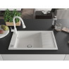 Mexen Elias chiuvetă de granit cu 1 compartiment cu scurgător și baterie de bucătărie Elia, alb - 6511-20-670101-20
