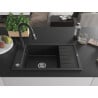 Mexen Elias chiuvetă de bucătărie din granit cu 1 cuvă și scurgător și baterie de bucătărie Elia, negru - 6511-77-670101-70
