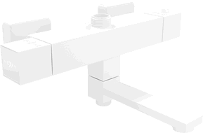 Mexen Cube termosztatikus kád-zuhanycsapok, Fehér - 77910-20