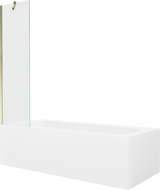 Mexen Vega cadă dreptunghiulară 150 x 70 cm cu mascare și paravan cu un panou 50 cm, transparent, auriu