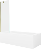 Mexen Vega cadă dreptunghiulară 150 x 70 cm cu panou și paravan cu 1 canat 60 cm, transparent, auriu - 550115070X9506000050