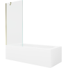 Cadă dreptunghiulară Mexen Vega 150 x 70 cm cu mască și paravan cu 1 aripă 80 cm, transparent, auriu - 550115070X9508000050