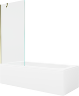 Mexen Vega téglalap alakú kád 150 x 70 cm burkolattal és 1-szárnyú paravánnal 80 cm, átlátszó, arany