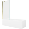 Mexen Vega cadă dreptunghiulară de 180 x 80 cm cu panouri si paravan cu 1 aripă 80 cm, transparent, auriu - 550118080X9508000050