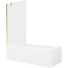 Mexen Vega cadă dreptunghiulară 170 x 70 cm cu carcasă și paravan cu 1 canat 90 cm, transparent, auriu