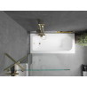 Mexen Vega cadă dreptunghiulară 170 x 70 cm cu carcasă și paravan cu 1 canat 90 cm, transparent, auriu