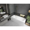 Mexen Vega cadă dreptunghiulară 170 x 70 cm cu carcasă și paravan cu 1 canat 90 cm, transparent, auriu