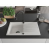 Mexen Cesar chiuvetă de granit cu 1 compartiment cu scurgător și baterie de bucătărie Elia, albă - 6514-20-670101-70