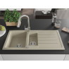 Mexen Andres chiuvetă de granit cu 1,5 compartimente și scurgător și baterie de bucătărie Elia, bej - 6515-69-670101-00