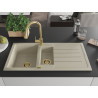 Mexen Andres Chiuvetă de granit 1,5-camere cu scurgător și baterie de bucătărie Elia, bej - 6515-69-670101-50