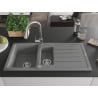 Mexen Andres chiuvetă de granit 1,5 camere cu scurgător și baterie de bucătărie Elia, gri - 6515-71-670101-00