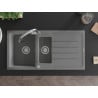 Mexen Andres chiuvetă de granit 1,5 camere cu scurgător și baterie de bucătărie Elia, gri - 6515-71-670101-00