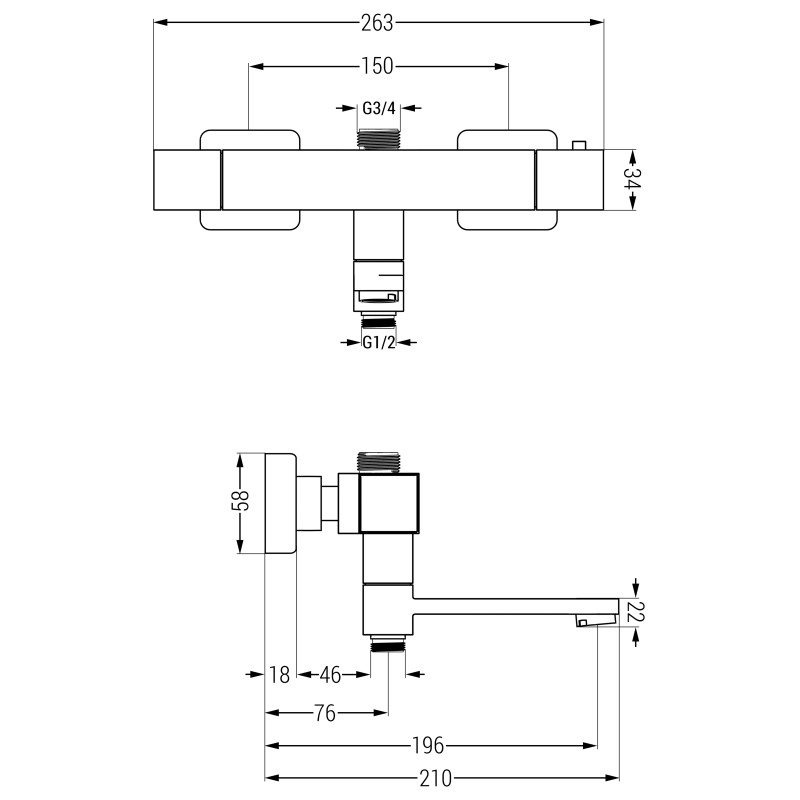 Mexen Cube baterie de cadă-duș termostatică, gri închis periat - 77910-66
