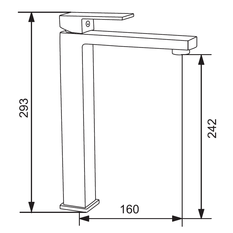 Mexen Uno baterie de lavoar înaltă, negru - 71410-70