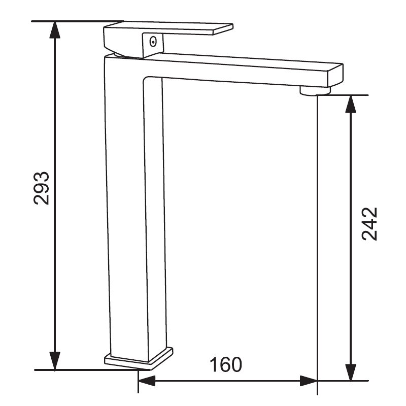 Mexen Uno magas mosdó csaptelep, fekete - 71410-70
