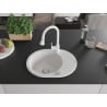 Mexen Kevin chiuvetă de granit cu 1 compartiment, cu scurgător și baterie de bucătărie Elia, alb - 6517-20-670101-20