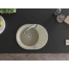 Mexen Kevin chiuvetă de granit cu un compartiment, cu picurător și baterie de bucătărie Elia, Bej - 6517-69-670101-00