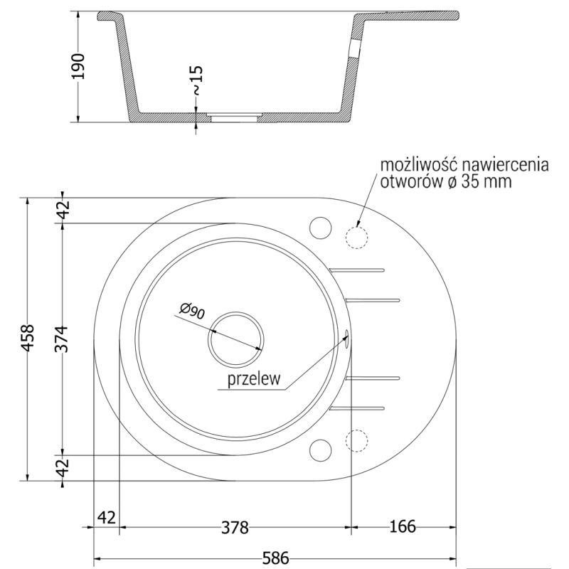 Mexen Kevin chiuvetă de bucătărie din granit cu 1 compartiment cu scurgător și baterie Elia, neagră cu pete