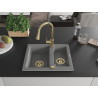Mexen Carlos chiuvetă de granit cu 1,5 compartimente cu baterie de bucătărie Elia, gri - 6518-71-670101-50