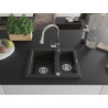Mexen Carlos chiuvetă de granit cu 1,5 compartimente cu baterie de bucătărie Elia, negru/auriu metalic - 6518-75-670101-00