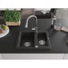 Mexen Carlos chiuvetă din granit cu 1,5 compartimente cu baterie de bucătărie Elia, negru/auriu metalic - 6518-75-670101-00